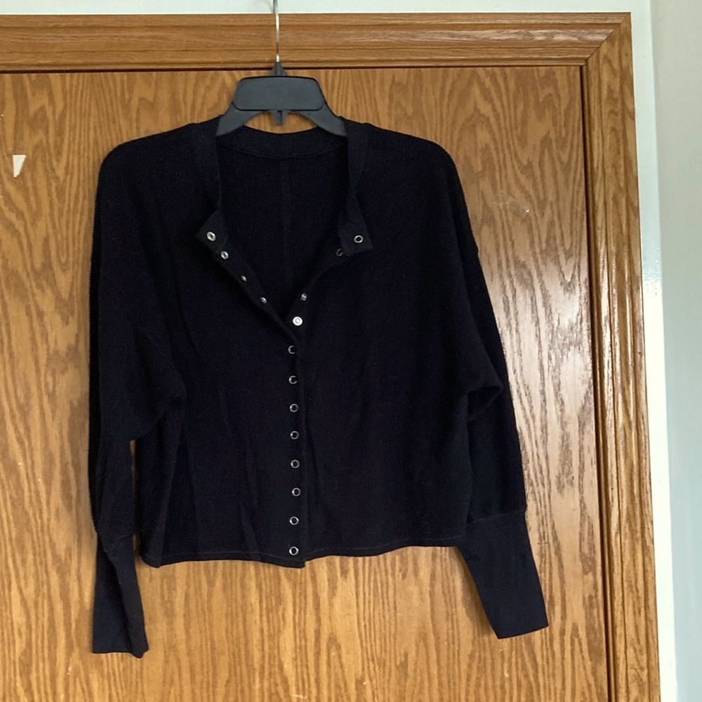 Express Black Cardigan Sweater V-Neck Cropped